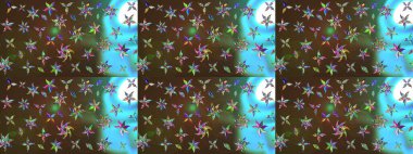 Raster illüstrasyonu. Renkli çizim kalıbı. Çiçek duvar kâğıdı. Kahverengi ve yeşil renkli şirin tekstil. Çiçek arka planı.