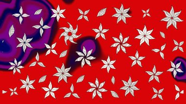 Düz Çiçek Elementleri Tasarımı. Raster. Renkli Bahar Teması çizim şablonu.