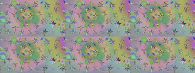 Tarafsız ve yeşil renklerde. Raster illüstrasyonu. Anti-stres için Raster soyut şablon sayfası.