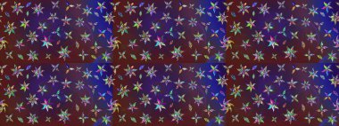 Raster illüstrasyonu. Küçük çiçekteki sevimli çiçek deseni. Mor ve mor renkte çiçekler.