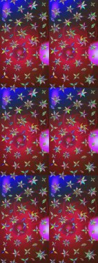 Suluboya çizimi. Çiçekli eskiz deseni. El çizimi. Kırmızı ve kahverengi renkte çiçekler.