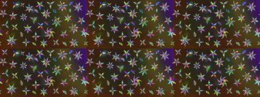 Renkli Bahar Teması eskiz kalıbı. Çiçeksel fantezi tasarımı ve parlak bir arka plan çizimi. Düz Çiçek Elementleri Tasarımı.