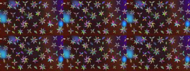 Raster - stok. Kahverengi ve mor çiçekli eskiz deseni, suluboya çiçek deseni, sevimli çiçek, duvar kağıdı, kart veya kumaş için fayanslı.