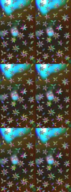 Renkli süs kenarı. Çizim kalıbı. Çiçek duvar kağıdı. Hint süsü. Raster illüstrasyonu. Kahverengi ve gri renklerde.