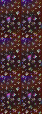 Güzel çiçek deseni. Renkli Bahar Teması eskiz kalıbı. Düz Çiçek Elementleri Tasarımı. Kahverengi ve mor renkte çiçekler.