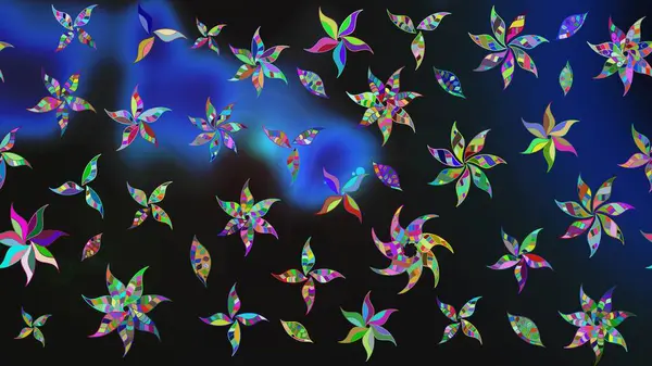 Tekstil için figür. Poster ya da kapak için arka plan. Davetiye ve kartpostal tasarımı için dekoratif çiçek unsurları. Yapraklı çizim şekli. Sevimli zarif çiçekler Raster illüstrasyonu.