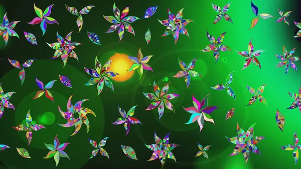 Renkli Bahar Teması eskiz kalıbı. Raster illüstrasyonu. Chichi 'nin kumaş kalıbını çiz. Çiçek deseni. Düz Çiçek Elementleri Tasarımı.