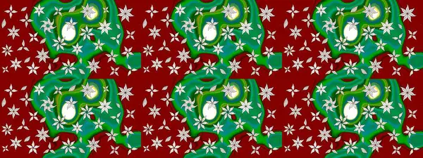 Moda baskıları için zarif bir şablon. Parlak renkli çiçekleri olan ve kırmızı ve yeşil renkli yaprakları olan harika bir çiçek deseni. Modern çiçek arkaplanı. Halk stili.