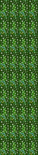 Raster - stok. Yapraklı çiçekler ve yeşil ve tarafsız renklerde papatya çiçekleri. Taslak arkaplan deseni.