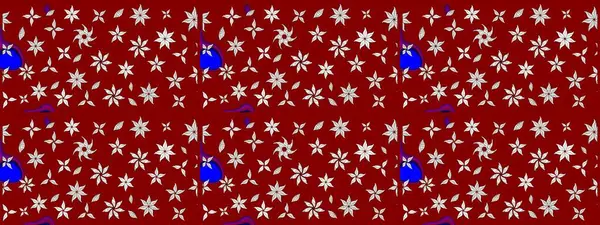 Raster Modaya uygun kumaş deseni. Kırmızı ve nötr renklerde şirin çiçek desenleri. Renkli Bahar Teması eskiz kalıbı. Düz Çiçek Elementleri Tasarımı.