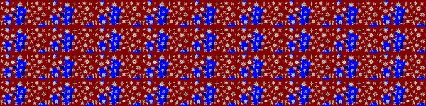 Kırmızı ve mavi renklerde. Raster illüstrasyonu. Çiçekli güzel suluboya desen.