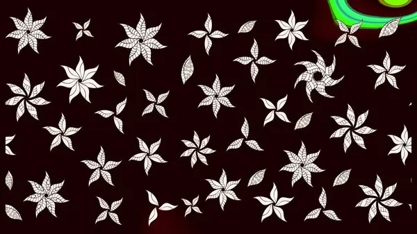 Raster illüstrasyonundaki çiçek desenli çizim. Renkli Bahar Teması eskiz kalıbı. Düz Çiçek Elementleri Tasarımı. Siyah ve nötr renkte çiçekler.