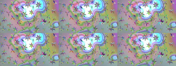 Küçük çiçekte güzel bir desen. Çiçekli bahar çiçekleri. Robot resim. Moda baskıları için zarif bir şablon. Motley illüstrasyonu. Küçük renkli çiçekler..