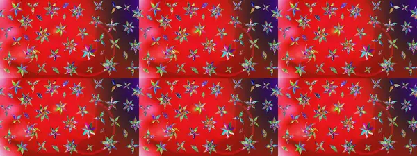 Eskiz arkaplan modeli. Raster illüstrasyonu. Kırmızı ve kahverengi renkte yaprakları olan yabani çiçekler. Suluboya, elle çizilmiş.