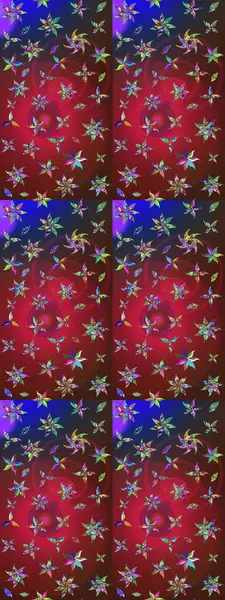 Çiçekli zambakların eskiz geçmişi. Çiçek tasarımı için inanılmaz bir kolaj cenneti tarzı. Parlak çiçekli kolaj çiçekleri kırmızı ve kahverengi.