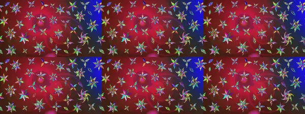 Raster Floral Illustration, Asyalı tekstil. Kırmızı ve kahverengi renkli etnik çiçeklerle zarif bir eskiz deseni..