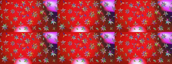 Raster illüstrasyonu. Çiçekli karalama şeklinde Raster çiçek deseni. Kibar, bahar çiçekleri kırmızı ve kahverengi renklerde.