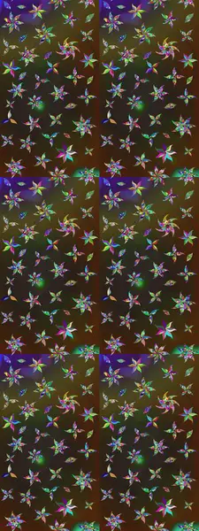 Küçük çiçekli basit bir çiçek çizimi. Kahverengi ve gri renkli şirin çiçekler. Raster illüstrasyonu. Moda baskısı, albüm, ambalaj kağıdı, duvar kağıdı için zarif dekoratif süslemeler..