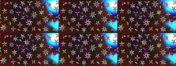 Raster çiçek desenli çiçek deseni, yapraklar, dekoratif elementler, sıçrama, lekeler, el çizimi kontur çizgileri ve Doodle çizim stili, grafik raster çizim çizimi.