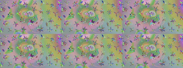 Parmak izi, kumaş, duvar kâğıdı, tekstil için raster dokusu. Nakış desenli çiçek deseni. Renkli grunge, kolonöral ve yeşil çiçeklerle soyut arkaplanı zenginleştirir.