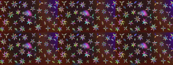 Raster illüstrasyonu. Çiçekli güzel suluboya desen. Kahverengi ve mor renklerde.