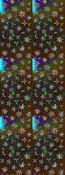 Raster illüstrasyonundaki çiçek desenli çizim. Suluboya tarzında kahverengi ve gri renkte çiçekler.