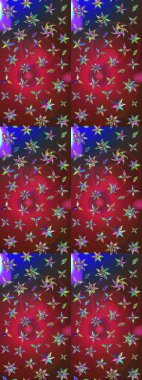 Yumuşak, bahar çiçekli arka plan. Çiçekli karalama şeklinde Raster çiçek deseni. Kırmızı ve kahverengi renkte çiçekler.