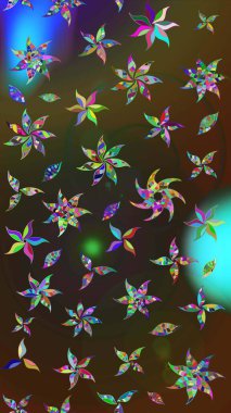 Raster deseni. Çiçek arkaplan. Çiçek kompozisyonu. - Kahverengi ve gri çiçekler. Doğa. Çiçek kolajı. Küçük çiçekte güzel desen var..