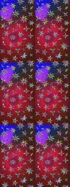 Kırmızı ve kahverengi çiçekli bahar çiçekleri. Moda baskıları için zarif bir şablon. Küçük renkli çiçekler. Motley illüstrasyonu. Küçük çiçekte şirin desenler.