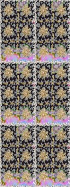 Kusursuz altın desenli bukleler. Raster altın desen. Raster illüstrasyonu. Altın elementli gri renkler. Doğu tarzı arabesk.