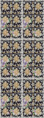 Damask pürüzsüz süsü. Geleneksel raster ve altın desen. Gri renkler üzerinde klasik oryantal desen.