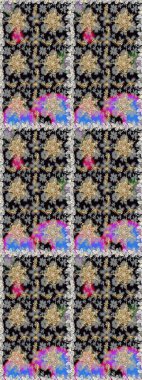 Doğulu stil, altın elementli gri renkli altın desenli arabesk yapar. Kusursuz kıvırcık saçlar. Raster altın desen.