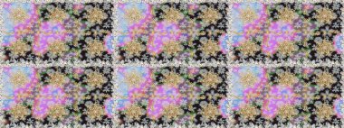 Geleneksel oryantasyon süsü. Gri renklerde, altın elementlerle kusursuz desen. Klasik klasik klasik arka plan. Klasik raster altın pürüzsüz desen.