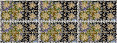 Kusursuz raster arka plan. Gri renklerdeki altın elementler. Çiçek deseni. Şık bir grafik desen. Duvar kâğıdı barok, İspanyol kumaşı.