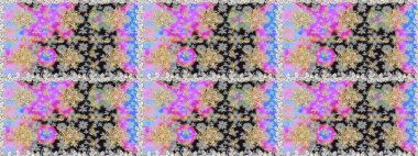 Klasik çiçek dokusu. Kart, duvar kağıdı, ambalaj ve tekstil için klasik tasarım. Gri renkli Royal retro. Altın şablon. Kusursuz desenli altın elementler. Raster illüstrasyonu.