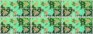 Geleneksel klasik altın desen. Altın elementlerle yeşil renklerde altın desen. Raster oryantal süs. Barok tarzında kusursuz bir doğulu süsü..