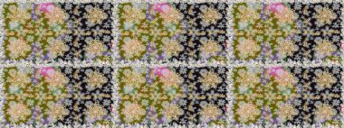 Klasik oryantal desen gri renklerden üstündür. Damask pürüzsüz süsü. Geleneksel raster ve altın desen.