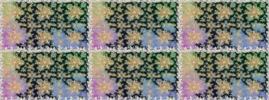 Paisleys zarif çiçek desenli dikdörtgen arka plan duvar kâğıdı illüstrasyonlu klasik stil, modern 3D çizgili sanat altın ve gri desenli çiçek yaprakları ve süslemeleri..