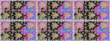 Raster oryantal süs. Gri renklerde, altın elementlerle kusursuz desen. Kusursuz altın desen.