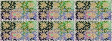 Senin tasarımın için, duvar kağıdı. Raster geometrik arka plan. Altın rengi, kusursuz çizim. Tarafsız renklerde altın desenli altın çiçekli elementler.