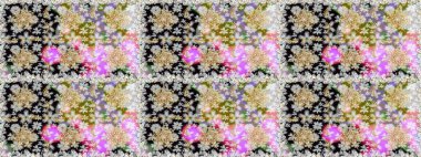 Tarafsız renkler üzerine geleneksel Arapça dekor. Çiçekli süslemeli, pürüzsüz bir desen. Doğu tarzında klasik tasarım öğesi. Süslü dantel iz sürücü. Duvar kağıdı için altın süslü illüstrasyon.