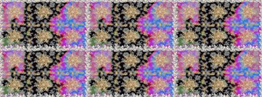 Raster oryantal süs. Gri renklerde, altın elementlerle kusursuz desen. Kusursuz altın desen.