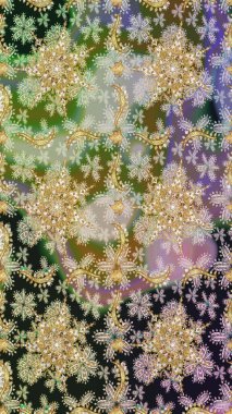 Tarafsız renklerde altın rengi ve altın elementler üzerinde altın pürüzsüz desen. Tarafsız renklerde, altın elementlerle kusursuz klasik desen. Noel, kar tanesi, yeni yıl.