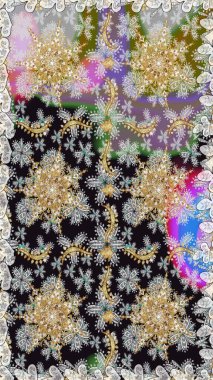 2019 Noel 'i, kar tanesi, yeni yıl. Gri renklerde ve altın elementlerle klasik, pürüzsüz desen.