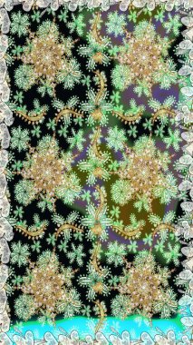 Tarafsız renklerde, altın elementlerle klasik, pürüzsüz desen. Raster illüstrasyonu.