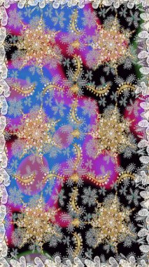 Kusursuz klasik altın desen. Gri renkli ve altın elementli altın desenli. Raster geleneksel oryantasyon süsü.