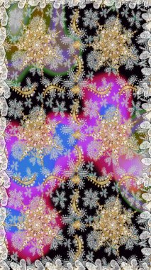 Antika altın tekrarlanabilir duvar kağıdı. Damask arkaplanı tekerrür ediyor. Barok tarzında altın çiçek süsü. Gri renklerdeki altın element.