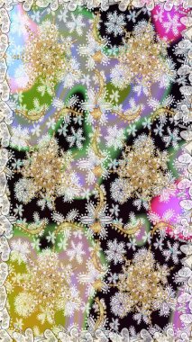 Kusursuz çiçek deseni. Kusursuz raster arka plan. Duvar kâğıdı barok, İspanyol kumaşı. Tarafsız renklerde grafiksel modern kusursuz desen.