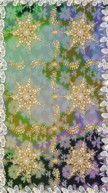 Tarafsız renklerde, altın elementlerle klasik, pürüzsüz desen. Noel 2019, kar tanesi, yeni yıl.