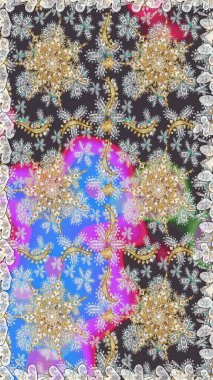 Geleneksel oryantasyon süsü. Klasik klasik klasik arka plan. Kusursuz klasik raster altın desenli. Gri renklerde, altın elementlerle kusursuz desen.